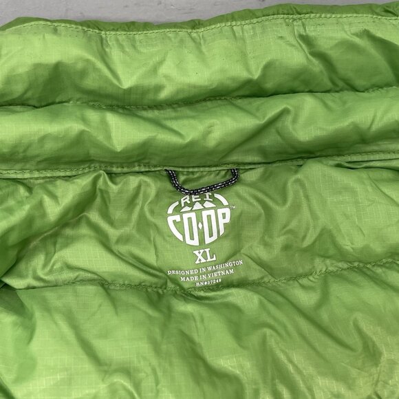 REI Co-op 650 Down Puffer Jacket Lightweight Full Zip Green Mens XL - Picture 4 of 10